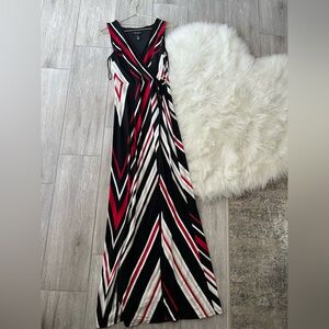 White House Black Market Black and Red Maxi Dress